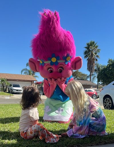 Poppy Trolls character at birthday party in Miami