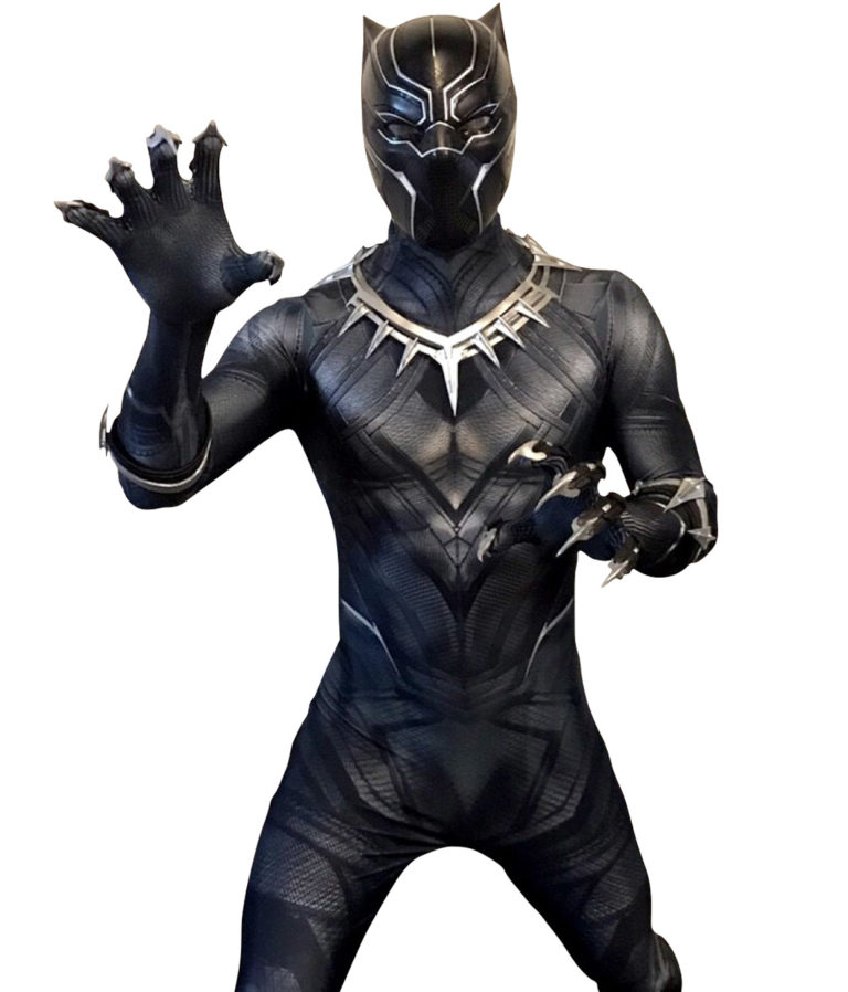 Black panther party character for kids in miami