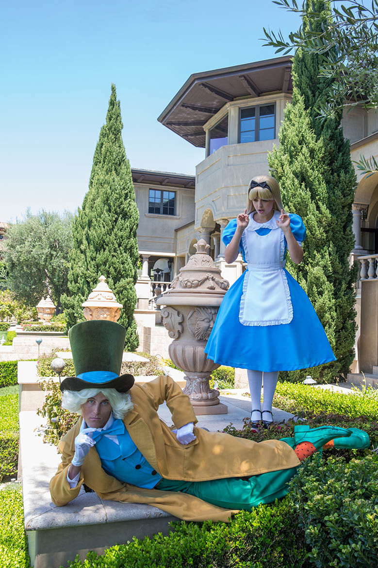 alice and mad hatter party character for kids in miami